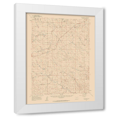 Turnercrest Wyoming Quad - USGS 1960 White Modern Wood Framed Art Print by USGS