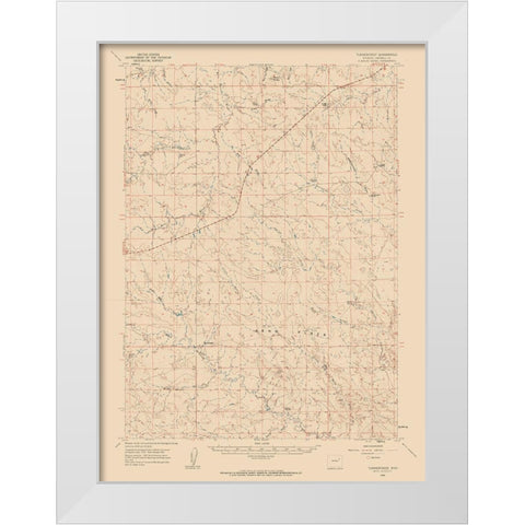 Turnercrest Wyoming Quad - USGS 1960 White Modern Wood Framed Art Print by USGS