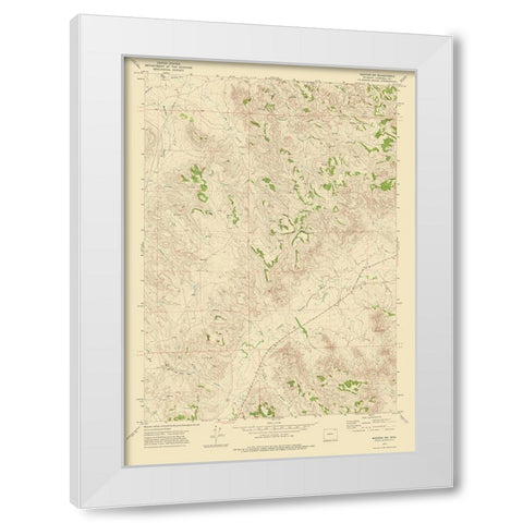 South West Weston Wyoming Quad - USGS 1972 White Modern Wood Framed Art Print by USGS