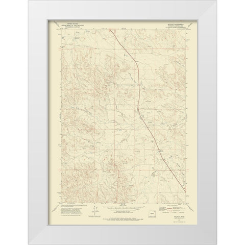 Wildcat Wyoming Quad - USGS 1971 White Modern Wood Framed Art Print by USGS