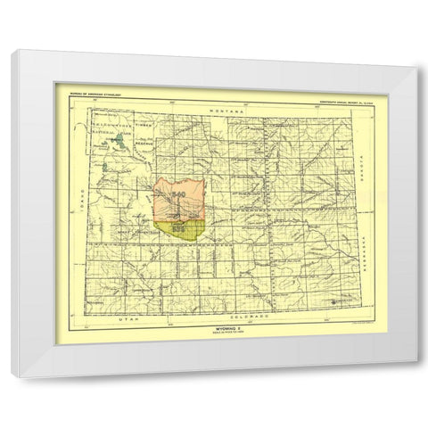 Wyoming - Hoen 1896 White Modern Wood Framed Art Print by Hoen