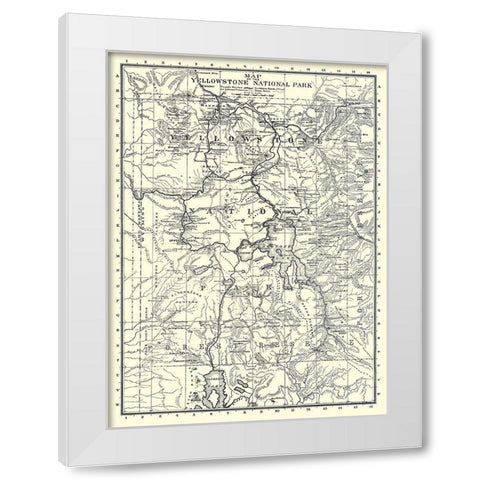 Yellowstone National Park, Wyoming - Brown 1895 White Modern Wood Framed Art Print by Brown