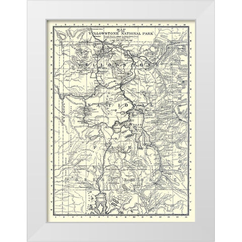 Yellowstone National Park, Wyoming - Brown 1895 White Modern Wood Framed Art Print by Brown