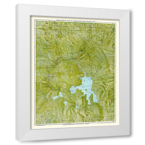 Yellowstone Park - Burlington Route 1898 White Modern Wood Framed Art Print by Poole