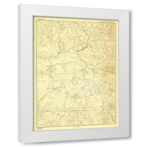 Yellowstone National Park Wyoming - USGS 1885 White Modern Wood Framed Art Print by USGS