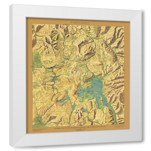 Yellowstone National Park Sheet - USGS 1915 White Modern Wood Framed Art Print by USGS