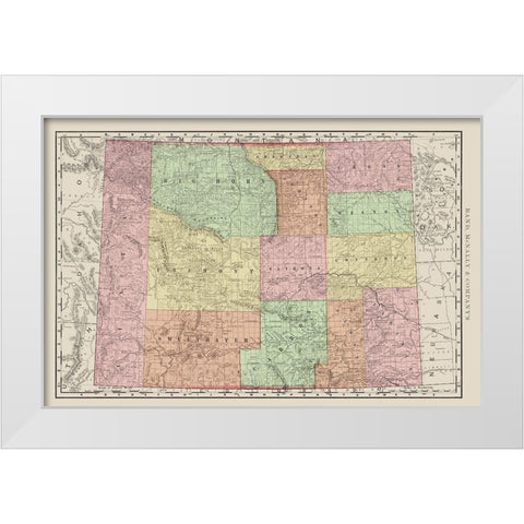 Wyoming - Rand McNally 1903 White Modern Wood Framed Art Print by Rand McNally