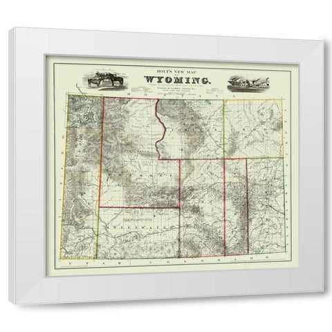Wyoming - Holt 1883 White Modern Wood Framed Art Print by Holt