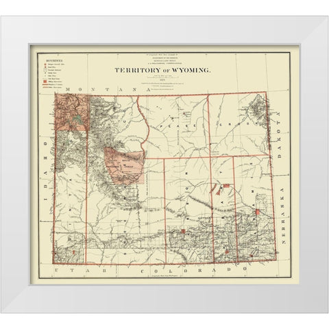 Wyoming - Bien 1879 White Modern Wood Framed Art Print by Bien