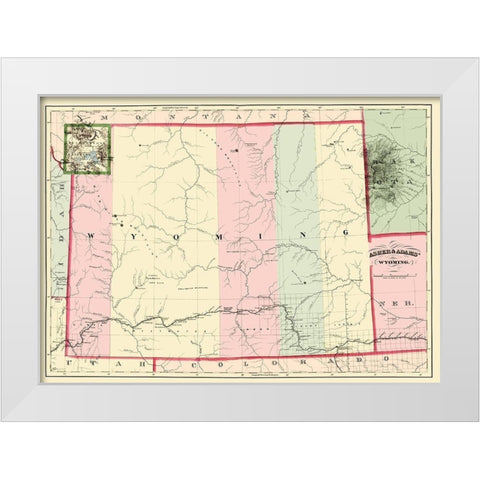 Wyoming - Asher  1874 White Modern Wood Framed Art Print by Asher