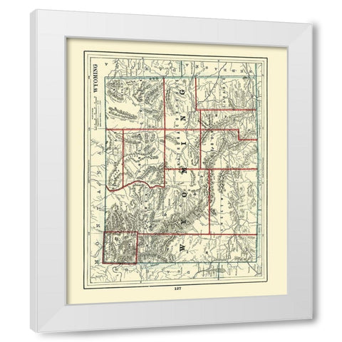 Wyoming - Rathbun 1893 White Modern Wood Framed Art Print by Rathbun