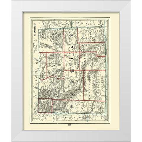 Wyoming - Rathbun 1893 White Modern Wood Framed Art Print by Rathbun