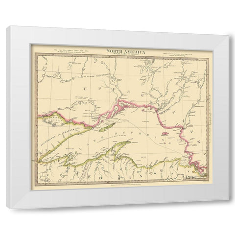 Lake Superior North America - 1832 White Modern Wood Framed Art Print by Baldwin
