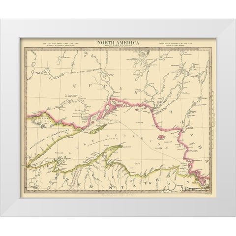 Lake Superior North America - 1832 White Modern Wood Framed Art Print by Baldwin