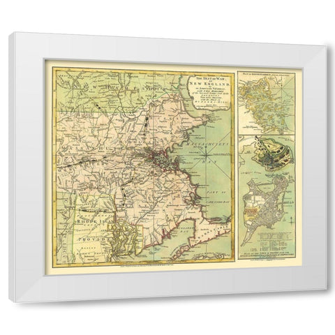 New England Seat of Revolutionary War - 1775 White Modern Wood Framed Art Print by Sayer