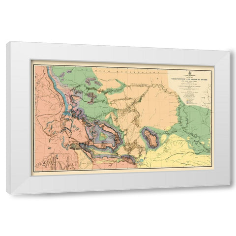 Yellowstone and Missouri River - War Dept 1859 White Modern Wood Framed Art Print by War Dept