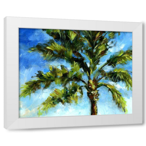 Island Palm II White Modern Wood Framed Art Print by Brey