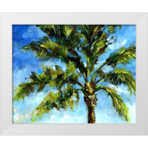 Island Palm II White Modern Wood Framed Art Print by Brey