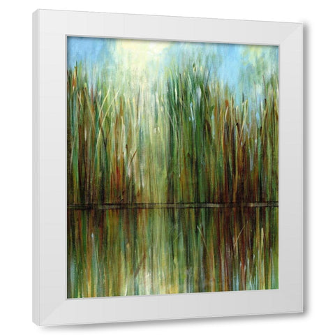 Reflections White Modern Wood Framed Art Print by Brey