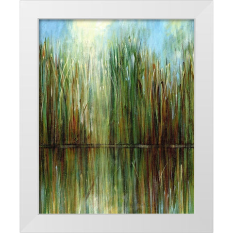 Reflections White Modern Wood Framed Art Print by Brey