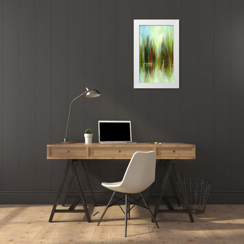 Pond Reflections II White Modern Wood Framed Art Print by Brey