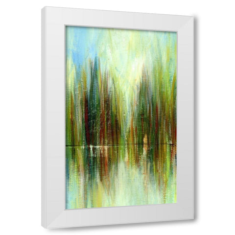 Pond Reflections II White Modern Wood Framed Art Print by Brey