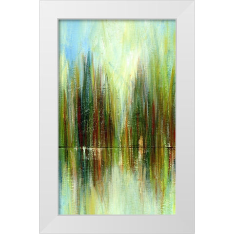 Pond Reflections II White Modern Wood Framed Art Print by Brey
