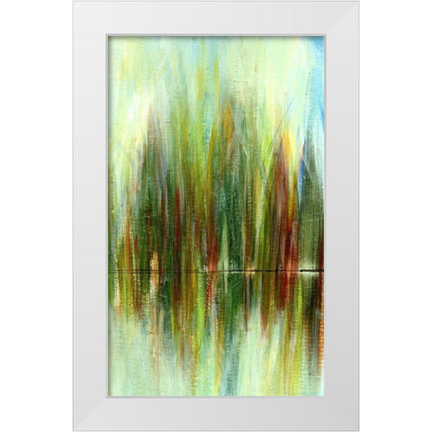 Pond Reflections III White Modern Wood Framed Art Print by Brey