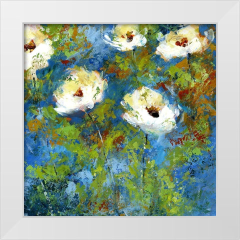 Summer Blue I White Modern Wood Framed Art Print by Brey