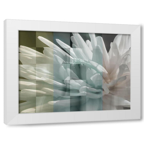 Checkered Dhalia Pastels White Modern Wood Framed Art Print by Bartola