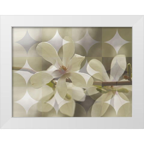 Floral Design I White Modern Wood Framed Art Print by Bartola