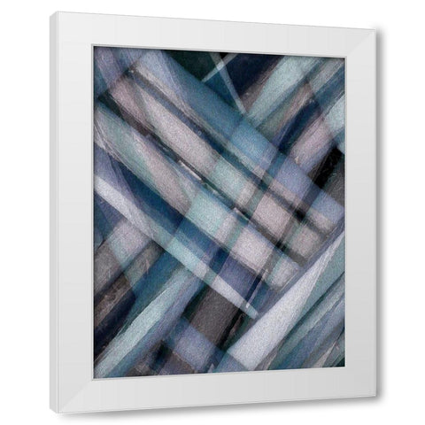 Weave Blue II White Modern Wood Framed Art Print by Franklin