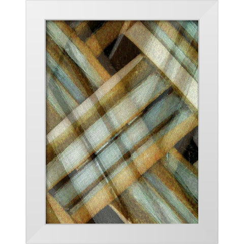 Weave Golden I White Modern Wood Framed Art Print by Franklin