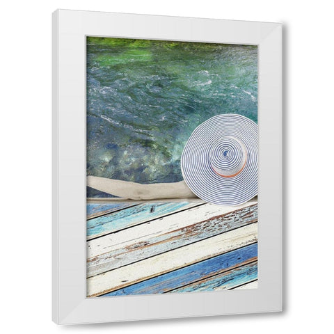 Beachside I White Modern Wood Framed Art Print by Franklin