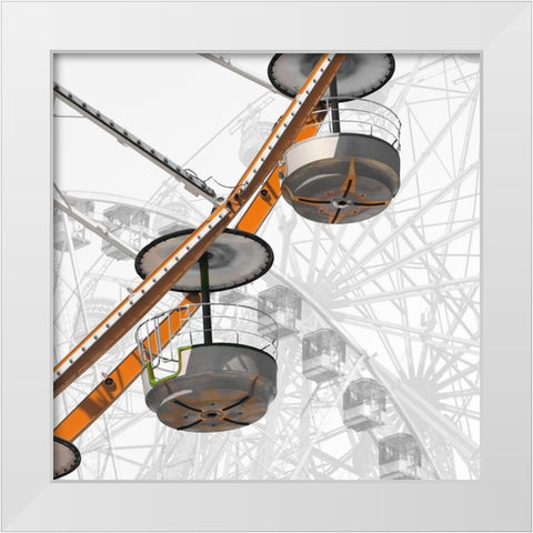 Ferris Fun White Modern Wood Framed Art Print by Franklin