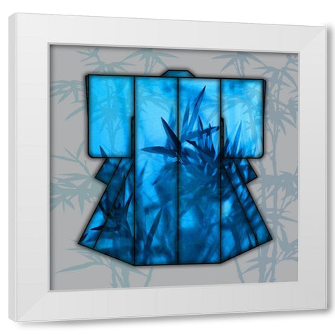 Kimona Blue II White Modern Wood Framed Art Print by Franklin