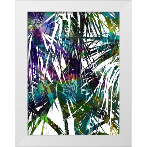 Palm Abstract I White Modern Wood Framed Art Print by Franklin