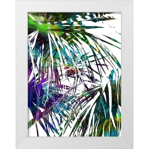 Palm Abstract II White Modern Wood Framed Art Print by Franklin