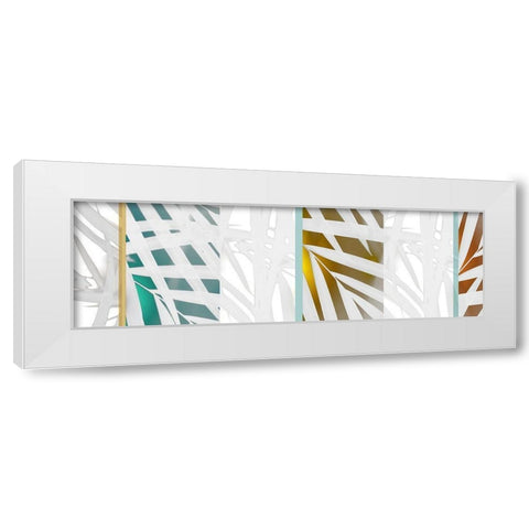 Palm Shapes II White Modern Wood Framed Art Print by Franklin
