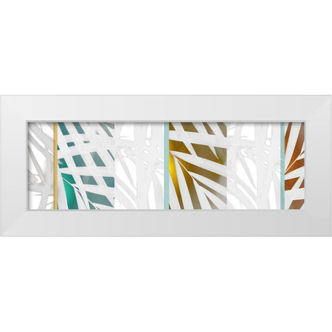 Palm Shapes II White Modern Wood Framed Art Print by Franklin