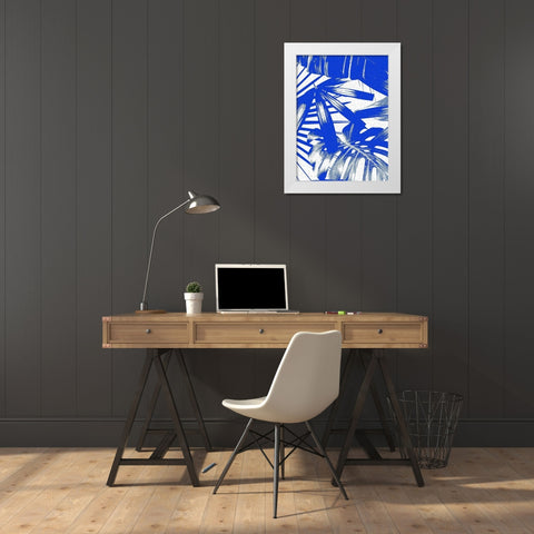 Tropical Blue II White Modern Wood Framed Art Print by Franklin