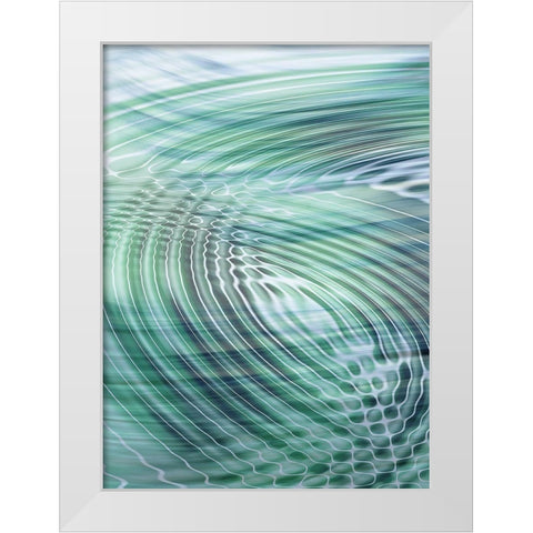 Movement II Teal White Modern Wood Framed Art Print by Franklin