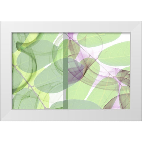 Leaf Swirl White Modern Wood Framed Art Print by Franklin