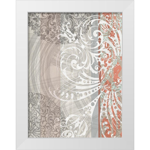 Patterns Coral II White Modern Wood Framed Art Print by Franklin