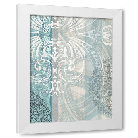Patterns Teal I White Modern Wood Framed Art Print by Franklin