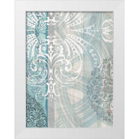Patterns Teal I White Modern Wood Framed Art Print by Franklin