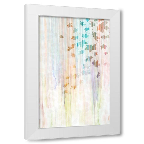 Falling Leaves II White Modern Wood Framed Art Print by Franklin