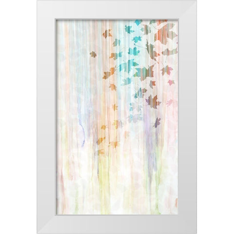 Falling Leaves II White Modern Wood Framed Art Print by Franklin