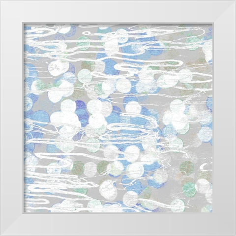 Tangled Blue I White Modern Wood Framed Art Print by Franklin