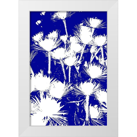 Bloomin Blue I White Modern Wood Framed Art Print by Simons